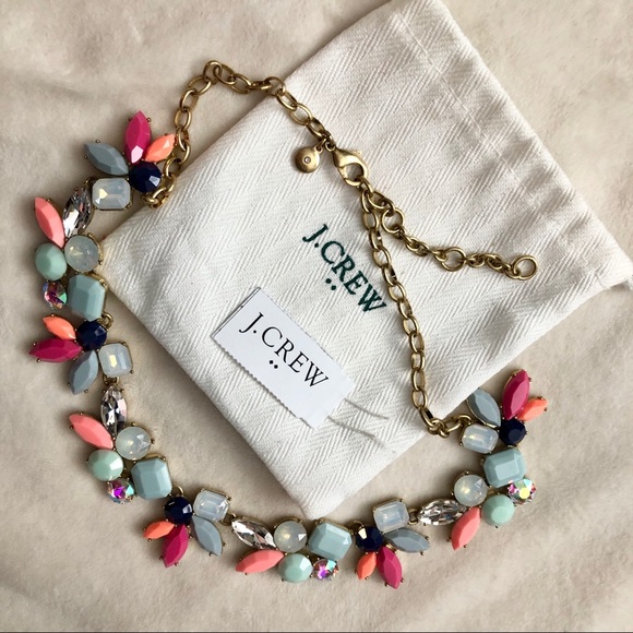J. Crew Jewelry - J. Crew multi-color Gemstone Blossom necklace EUC